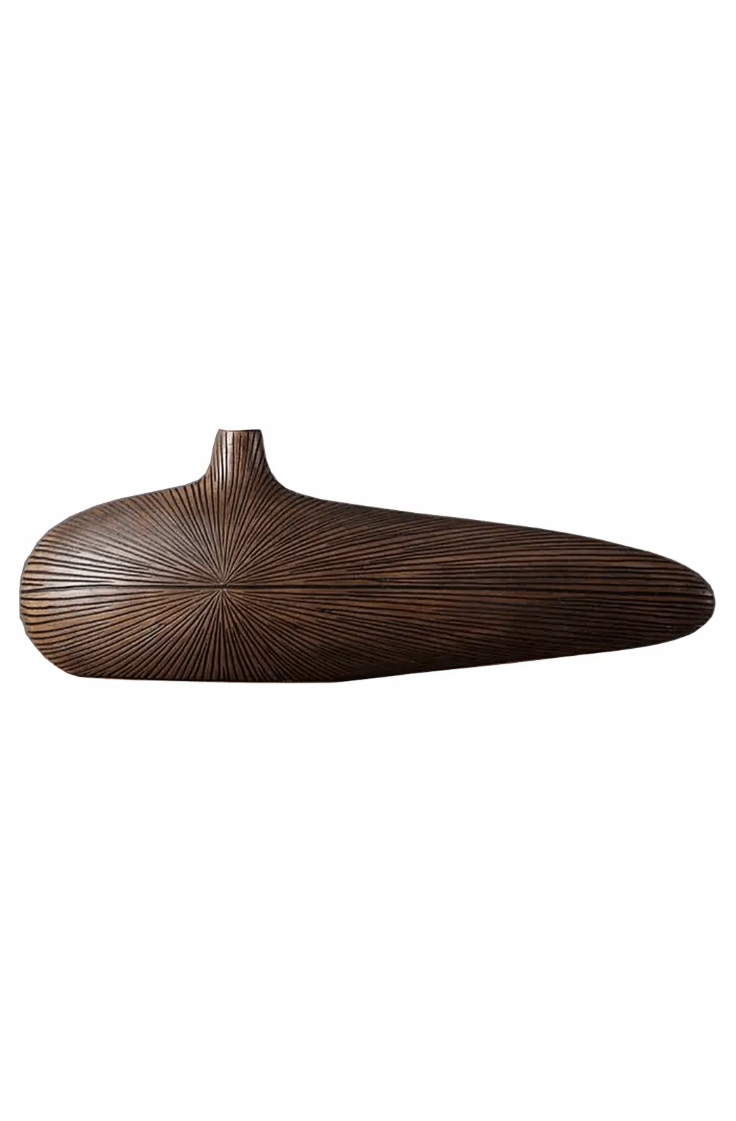 African minimalist lanceolate line stripe vase