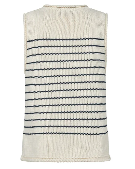 Aubin Stripe knit top Ecru