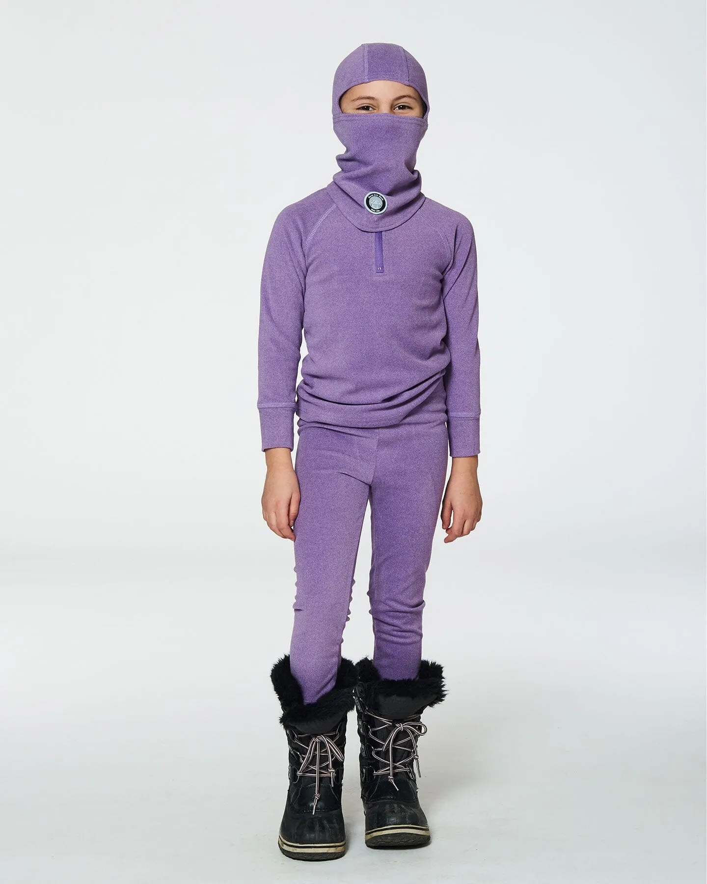 Deux par Deux Girl's Jersey Balaclava Purple
