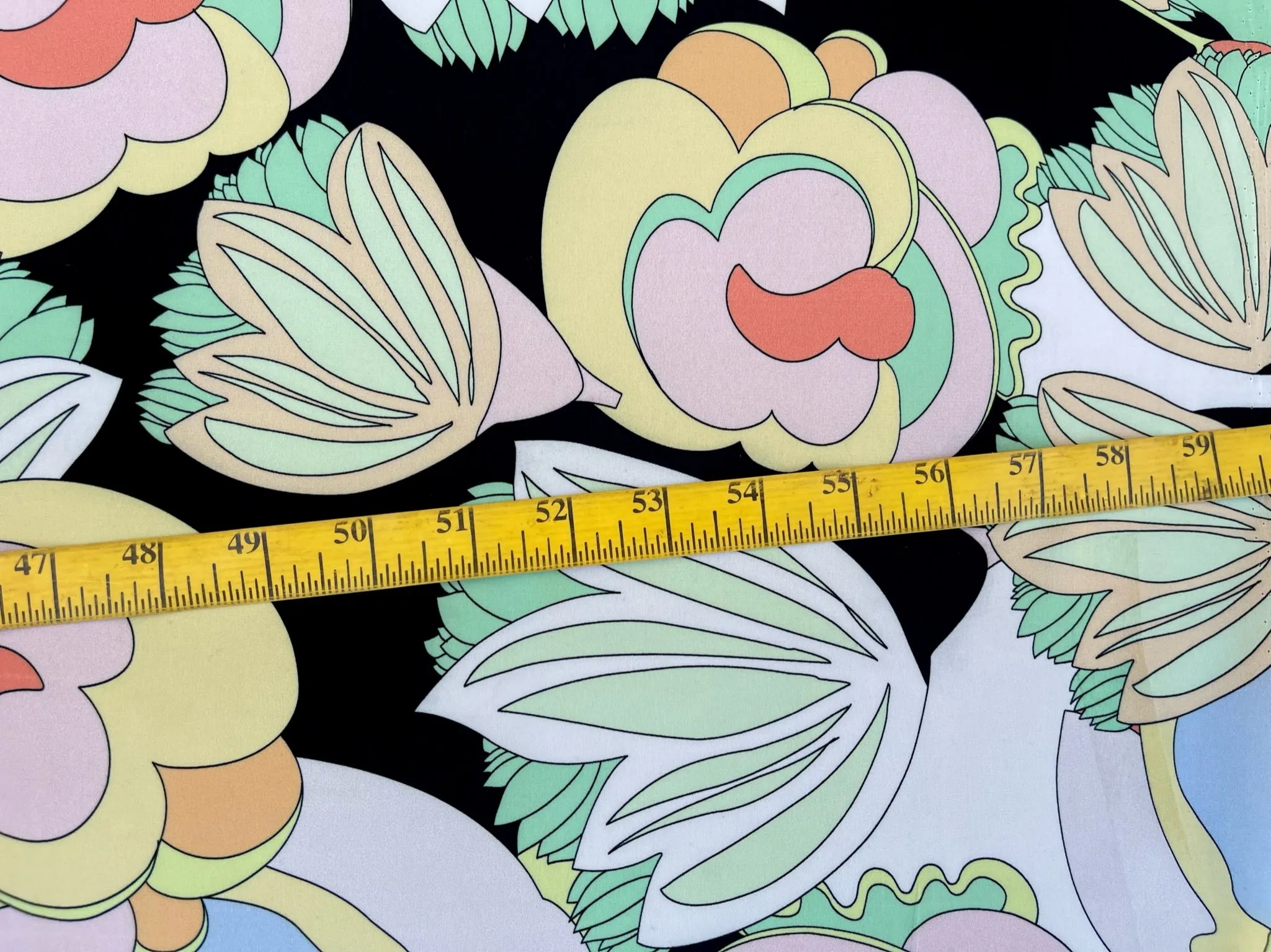 Italian Lightweight  satin fabric by the yard - pink teal yellow pastel floral print