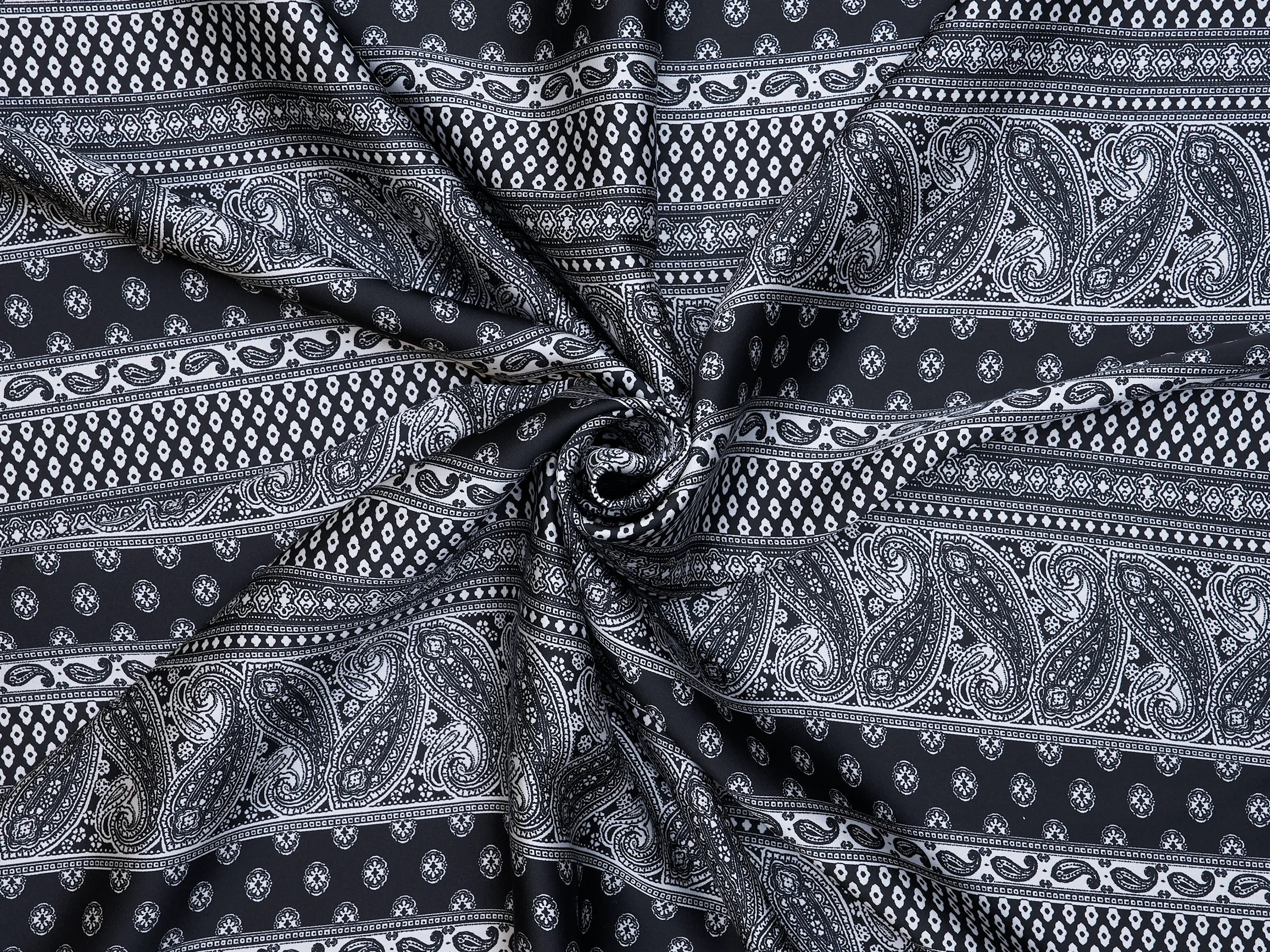 Lightweight  satin  fabric by the yard - Paisley    print