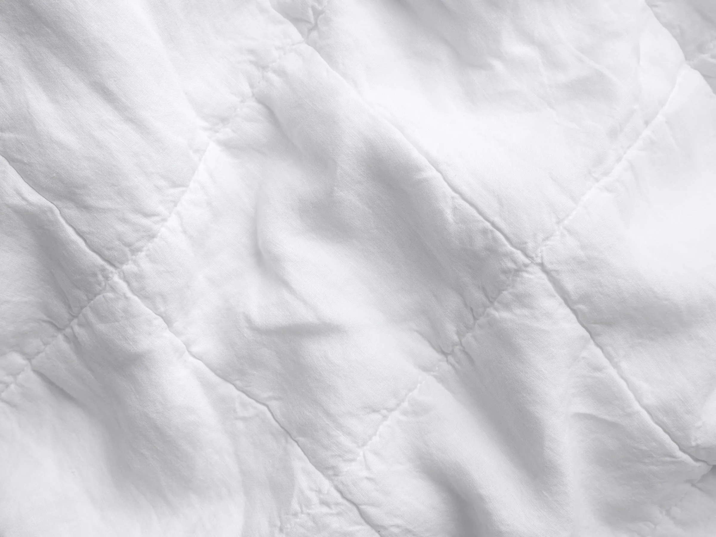 Linen Box Quilted Sham Set (White)