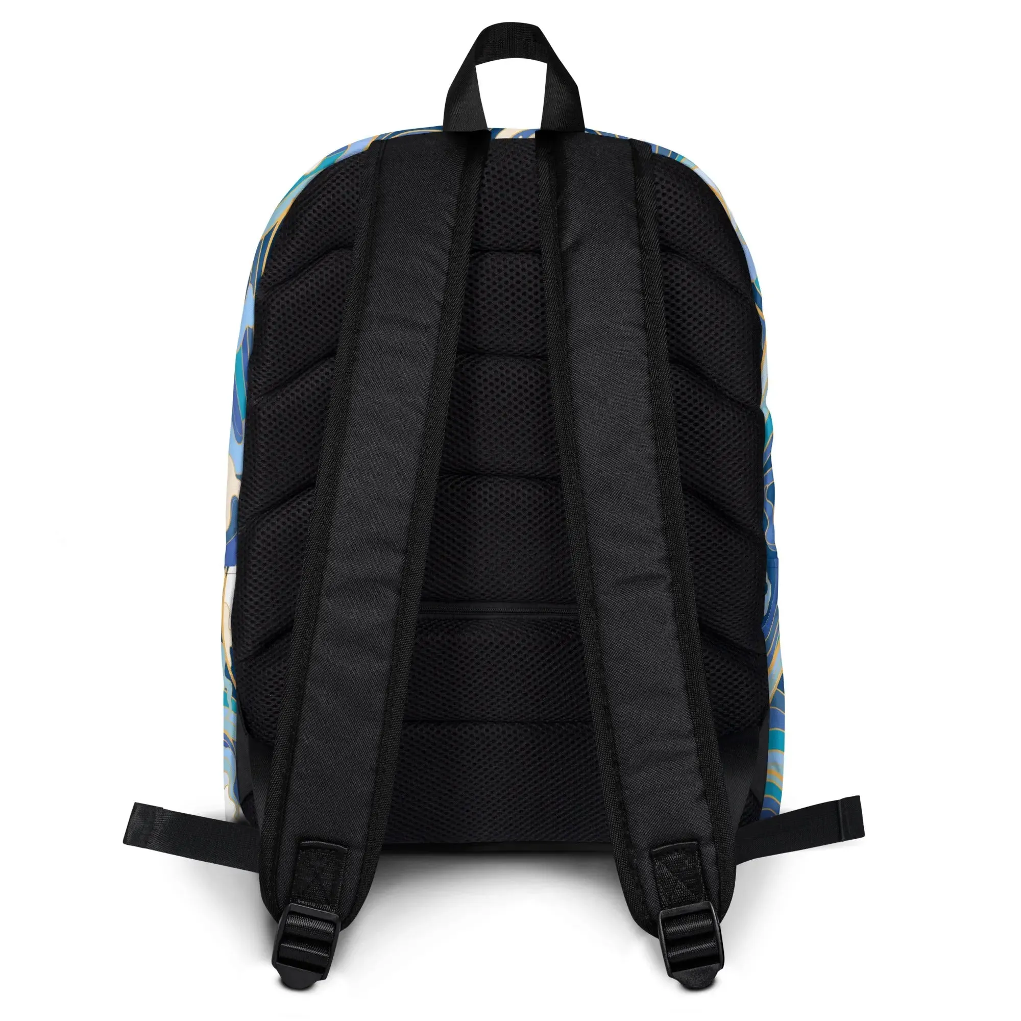 Minimalist Fashion Backpack, "Ocean One" Crashing Waves design.