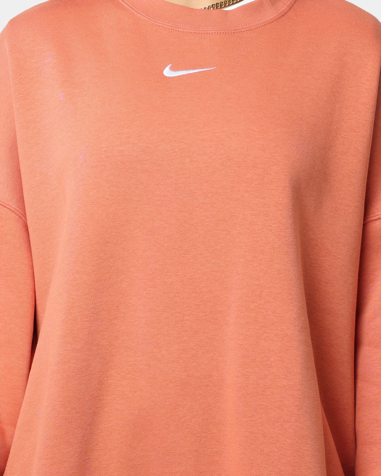 Nike Women's Sportswear Essential Collection Fleece Oversized Crewneck Light Madder Root