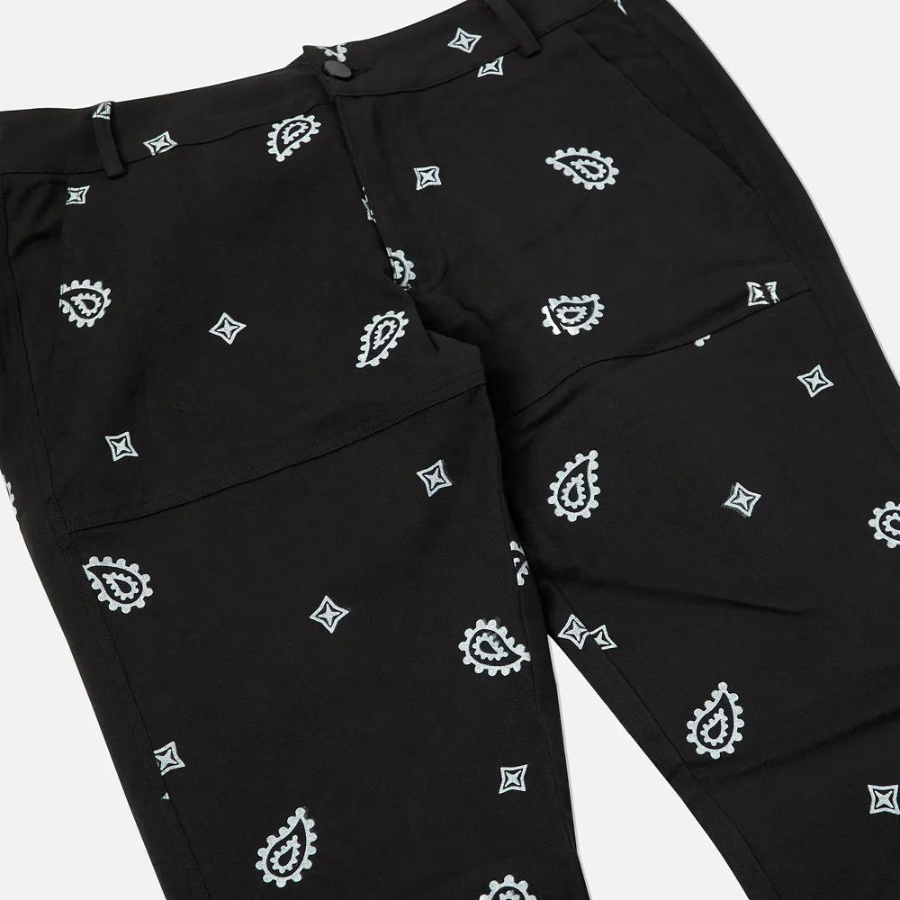 No Love Paisley Pants Black