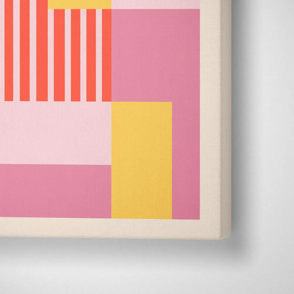 Peach Colour Block Abstract Prints