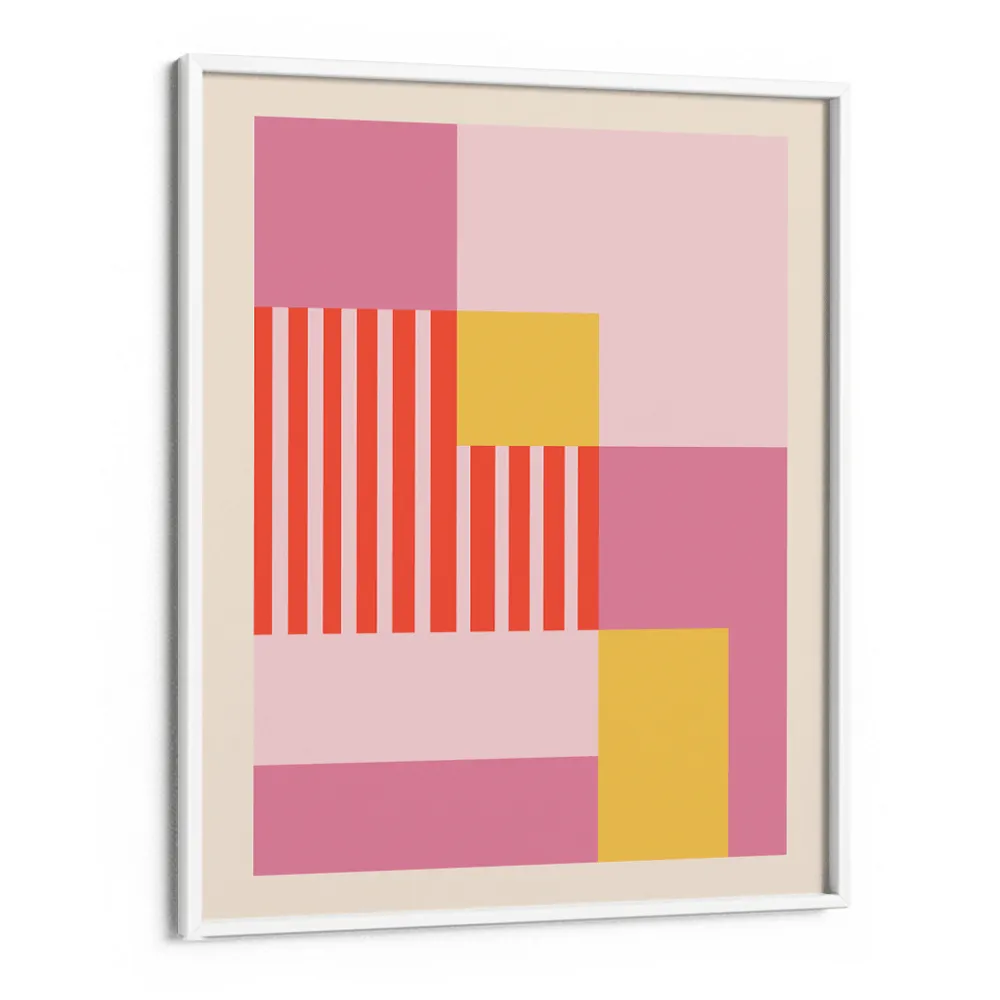 Peach Colour Block Abstract Prints