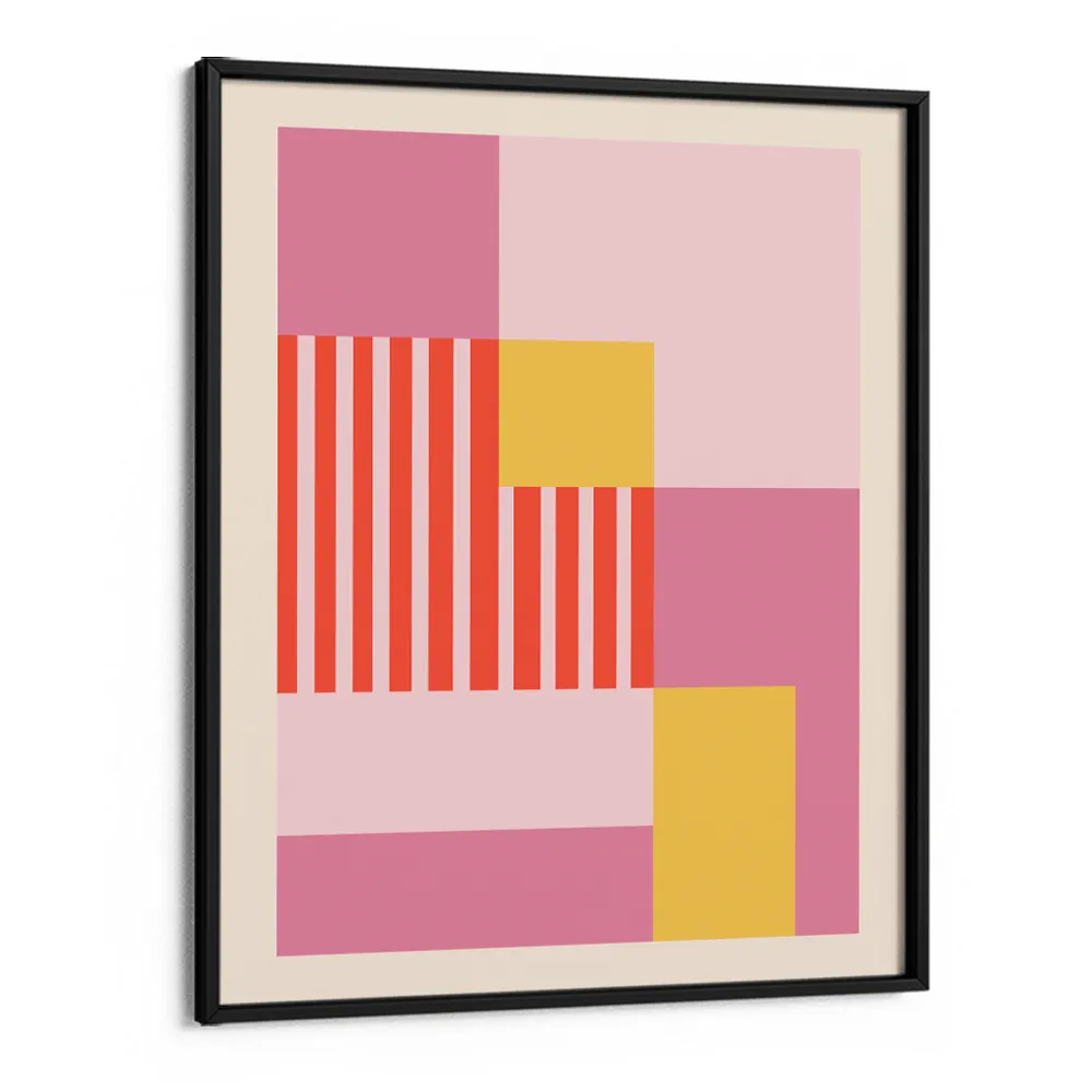 Peach Colour Block Abstract Prints