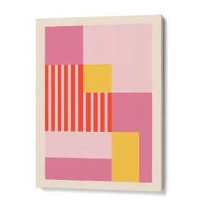 Peach Colour Block Abstract Prints