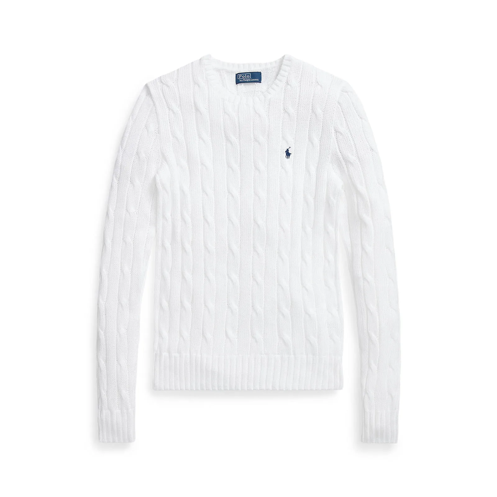 Polo Ralph Lauren - Julianna Cable Knit Crewneck Cotton Sweater - White