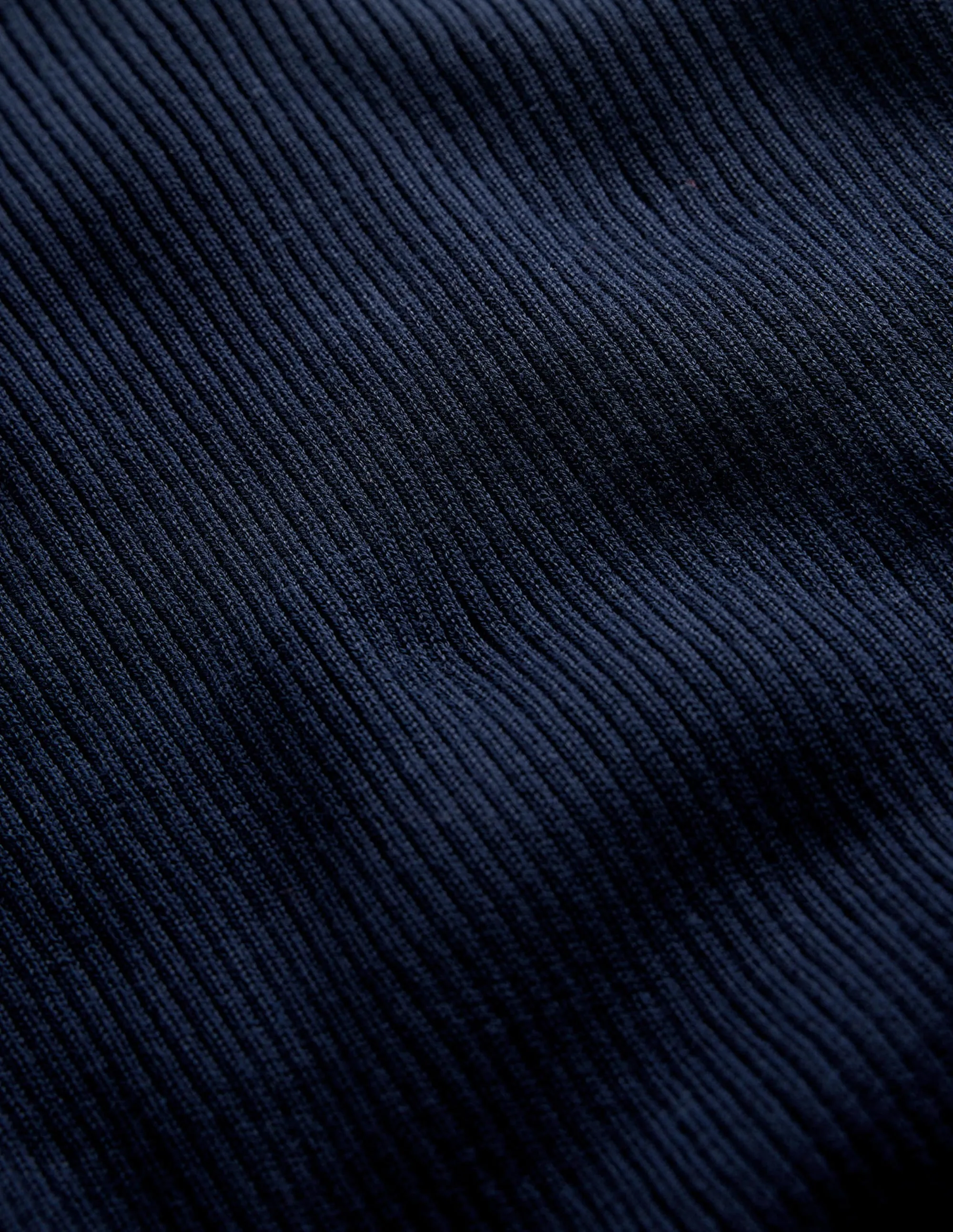 Ribbed Cotton Jumper-Navy