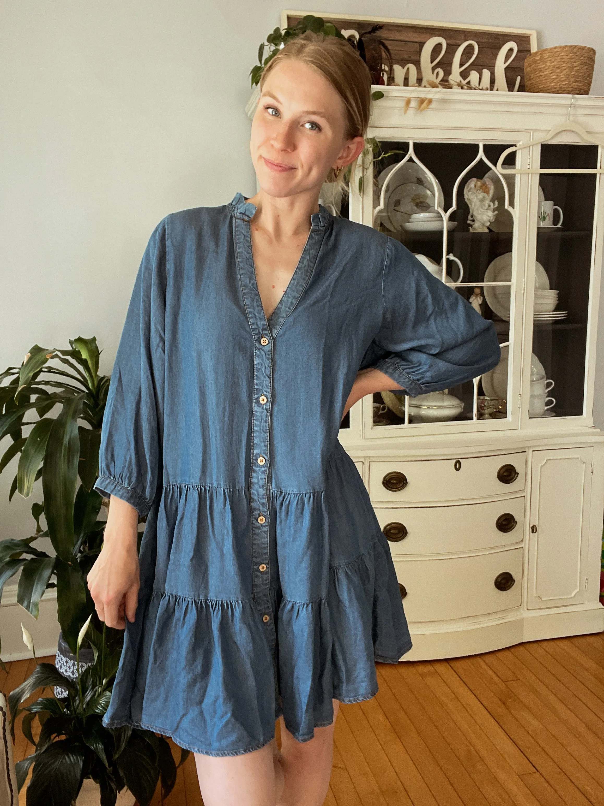 Tencel Babydoll Shirt Dress
