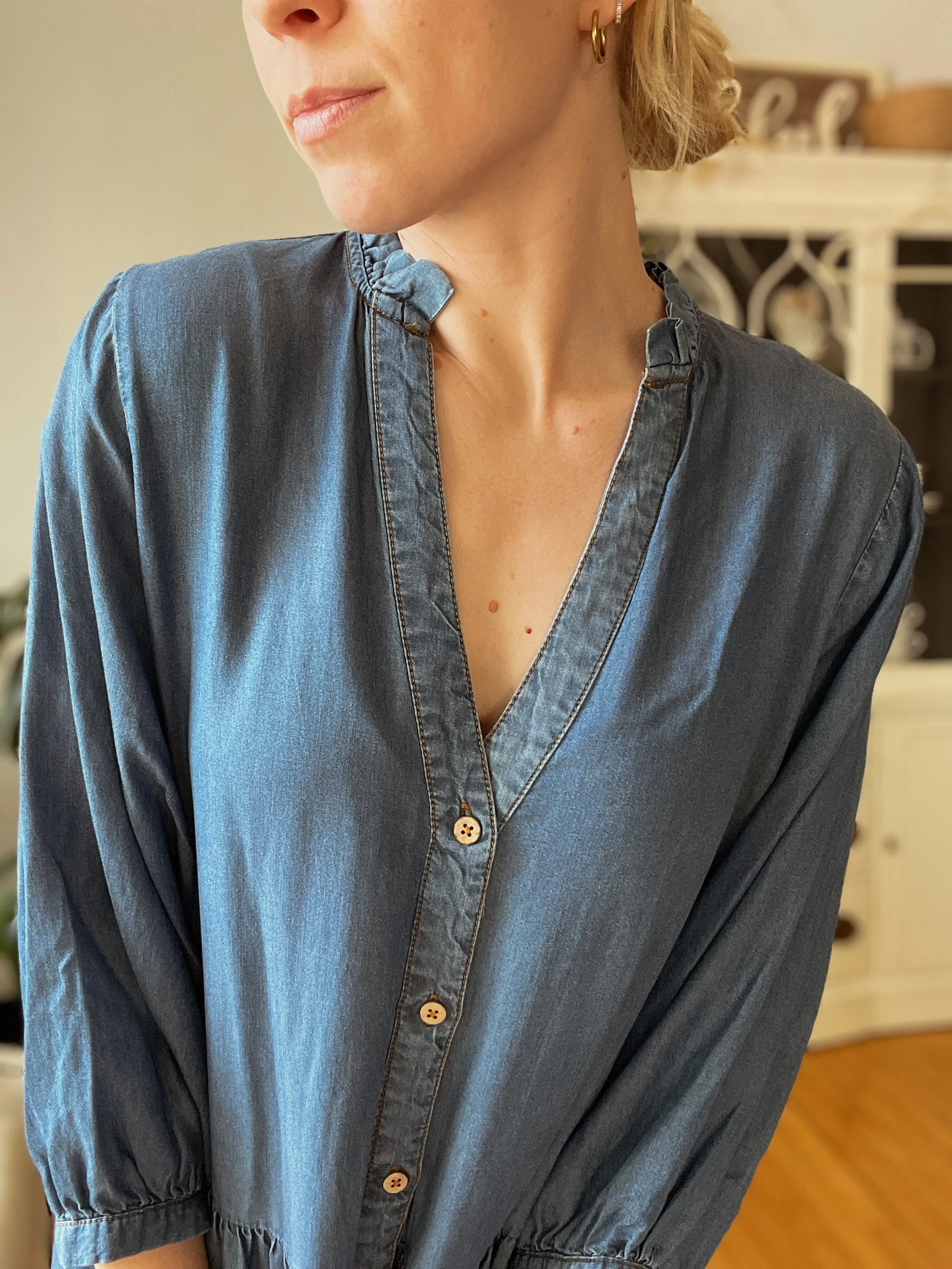 Tencel Babydoll Shirt Dress