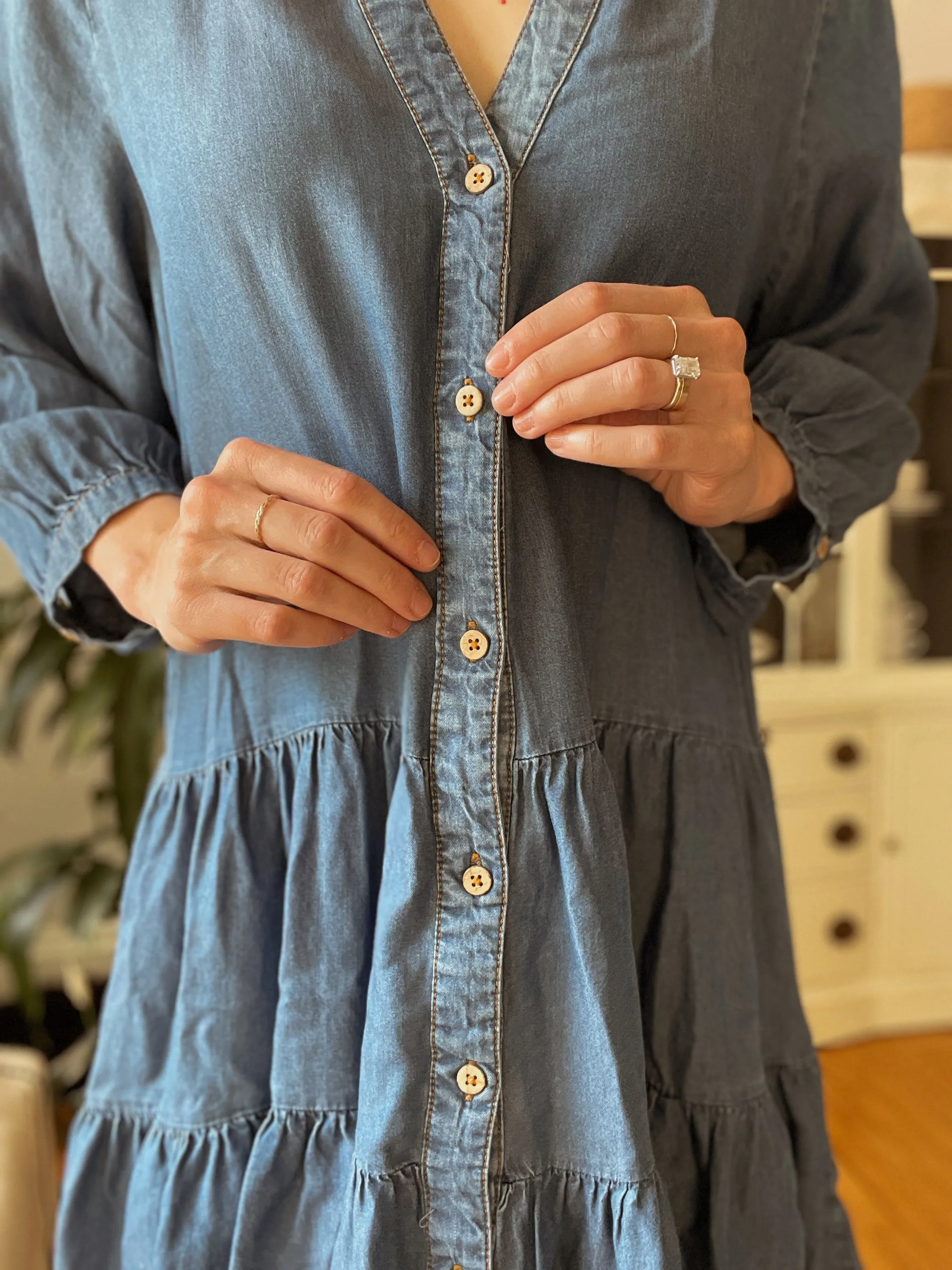 Tencel Babydoll Shirt Dress